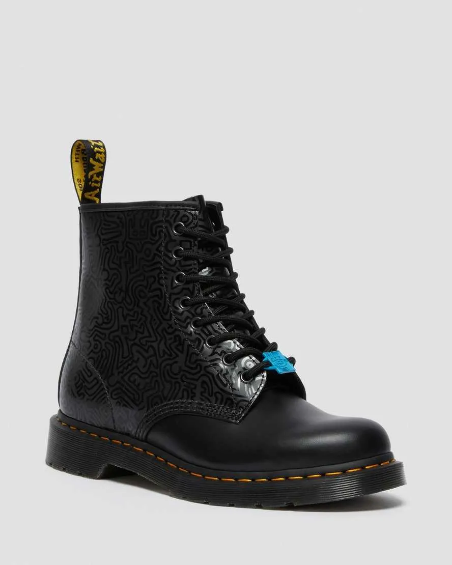 1460 Keith Haring Black Multi KH Fig Smooth Boot