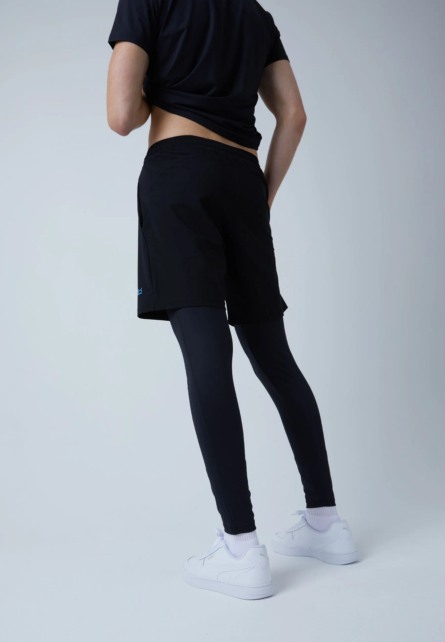 2-in-1 Shorts with tights, black