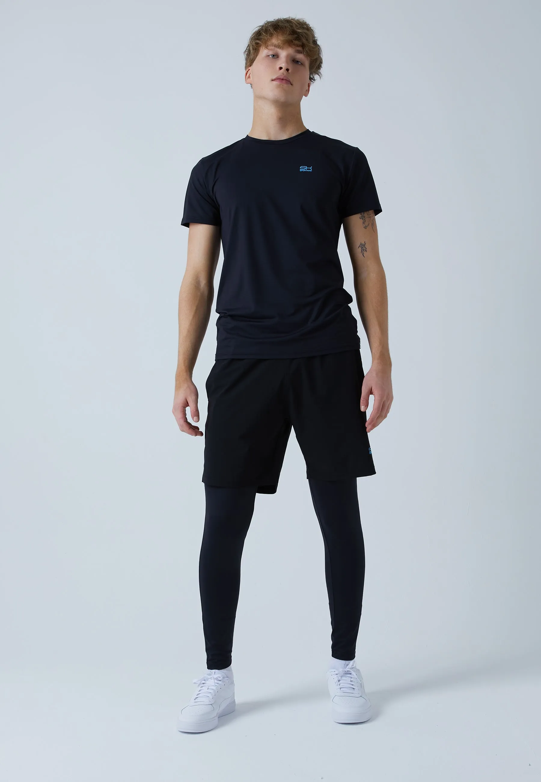 2-in-1 Shorts with tights, black