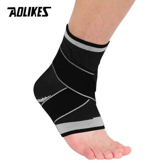 3D Weaving Elastic Nylon Strap Badminton Basketball Football Taekwondo Fitness Heel Protector Ankle Support Brace