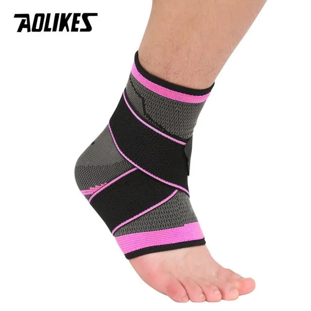 3D Weaving Elastic Nylon Strap Badminton Basketball Football Taekwondo Fitness Heel Protector Ankle Support Brace