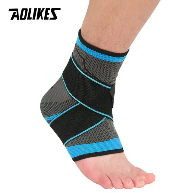 3D Weaving Elastic Nylon Strap Badminton Basketball Football Taekwondo Fitness Heel Protector Ankle Support Brace