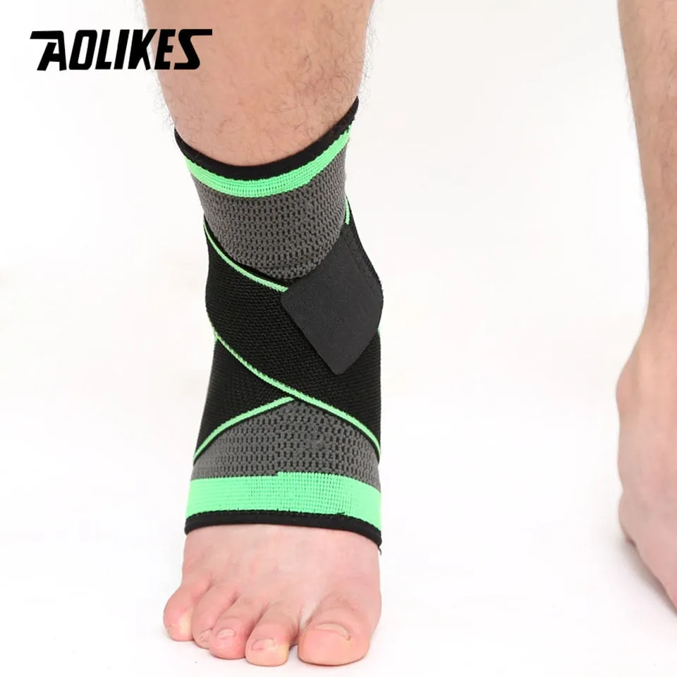 3D Weaving Elastic Nylon Strap Badminton Basketball Football Taekwondo Fitness Heel Protector Ankle Support Brace