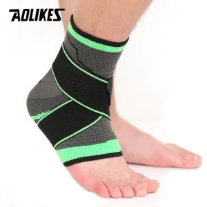 3D Weaving Elastic Nylon Strap Badminton Basketball Football Taekwondo Fitness Heel Protector Ankle Support Brace