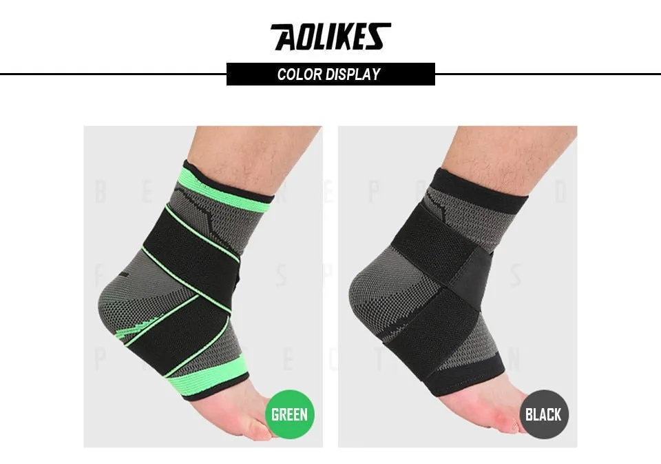 3D Weaving Elastic Nylon Strap Badminton Basketball Football Taekwondo Fitness Heel Protector Ankle Support Brace