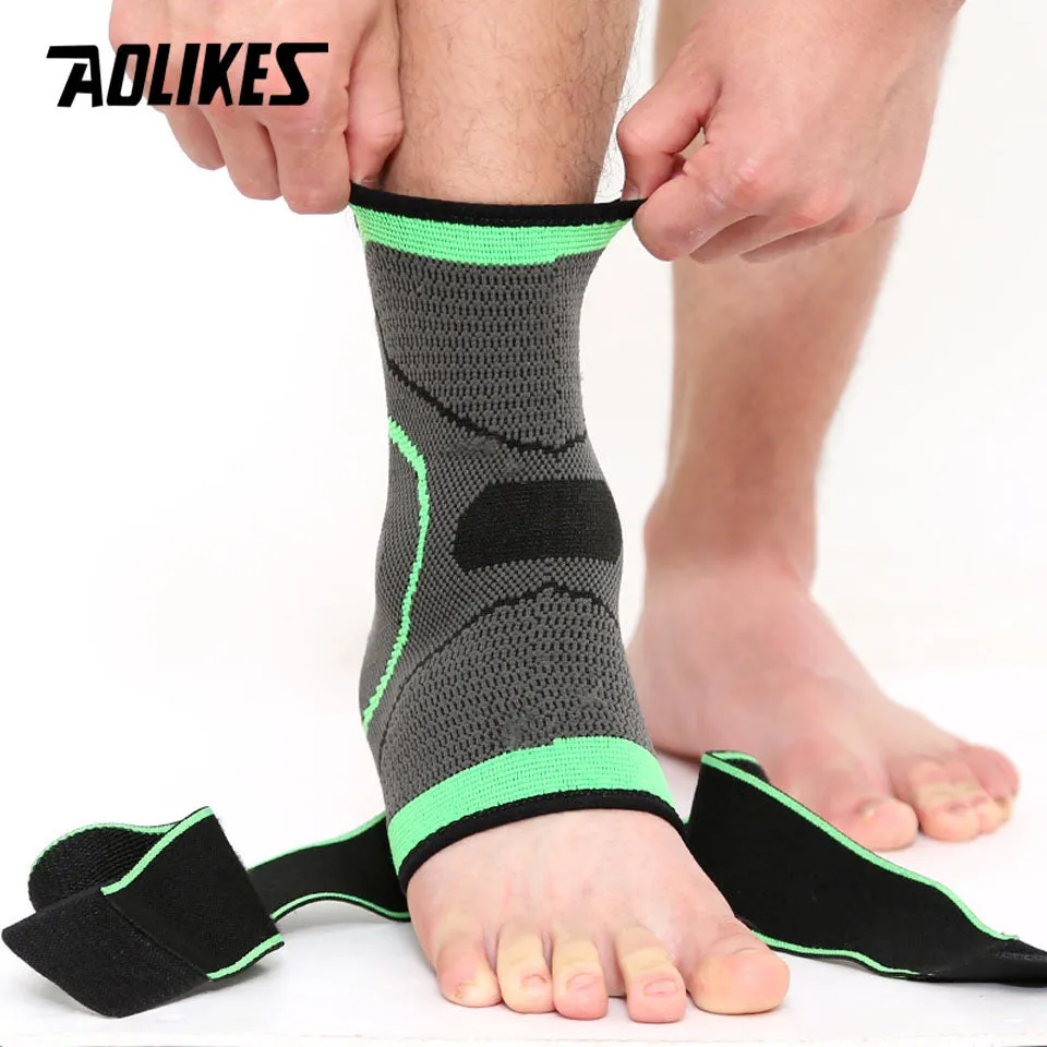 3D Weaving Elastic Nylon Strap Badminton Basketball Football Taekwondo Fitness Heel Protector Ankle Support Brace