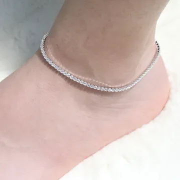 925 Sterling Silver Tennis Anklet - Anklets For Women - Ankle Bracelet - Sara Anklet