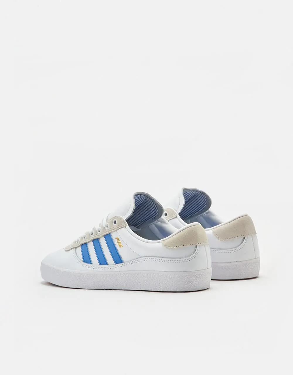 adidas Puig Indoor Skate Shoes - White/Bluebird/Gold Metallic