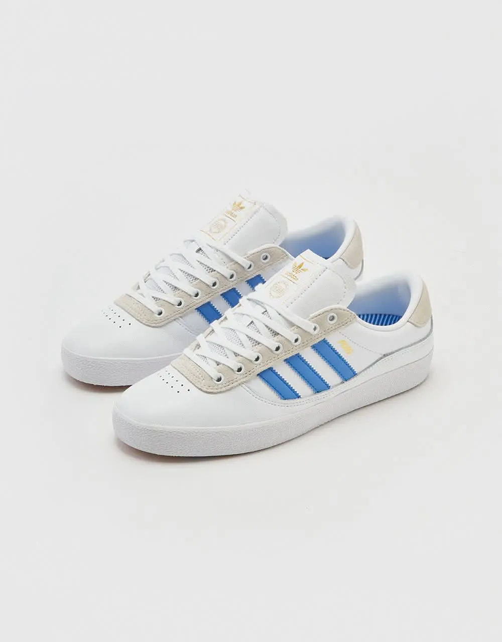 adidas Puig Indoor Skate Shoes - White/Bluebird/Gold Metallic