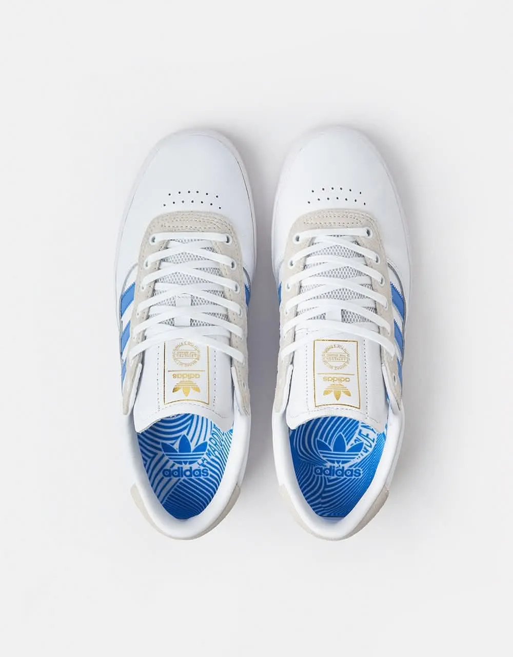 adidas Puig Indoor Skate Shoes - White/Bluebird/Gold Metallic