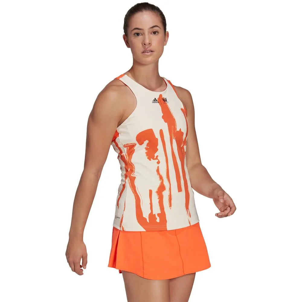 adidas Women's Thebe Magugu New York Y-Back Tank - Impact Orange/Ercu Tint