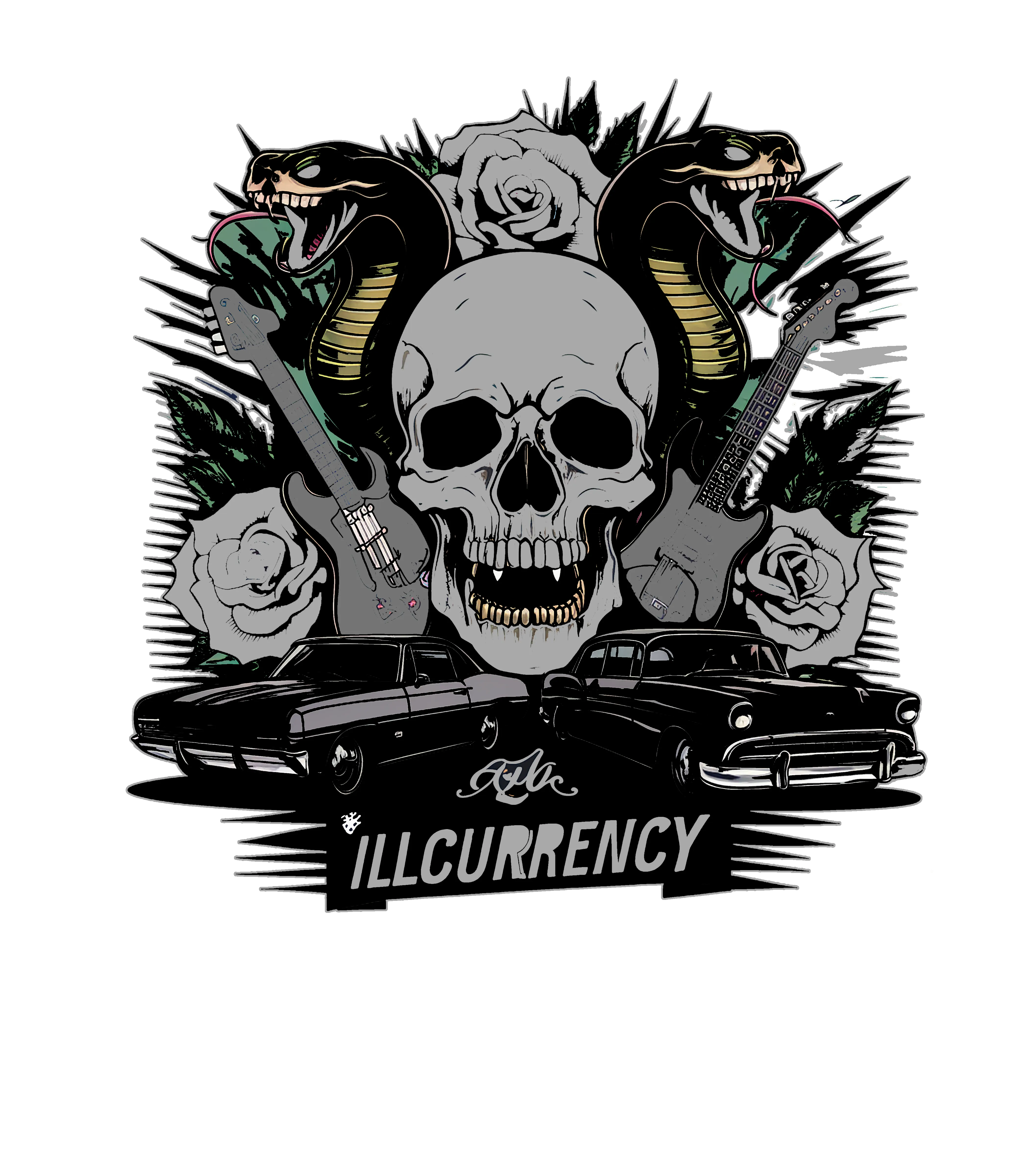 Air Jordan 12 Black/Wolf Grey Black T-Shirt (Vintage Illcurrency)| illcurrency