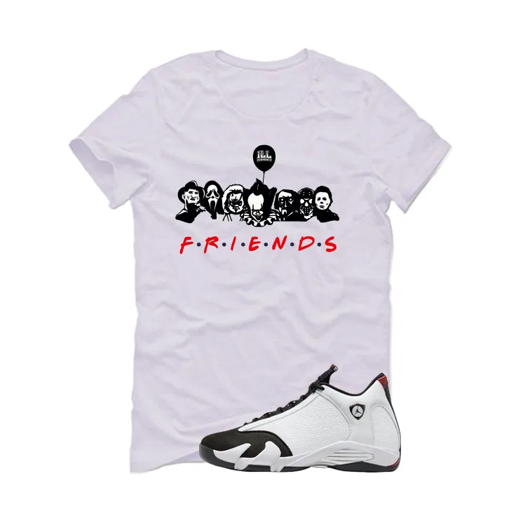 Air Jordan 14 Black Toe White T-Shirt (Friends)| illcurrency