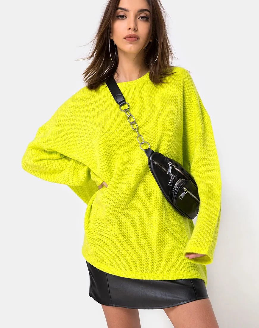 Ajie Oversize Jumper in Lime