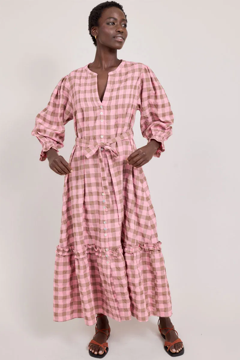 Alyessia Woven Gingham Dress