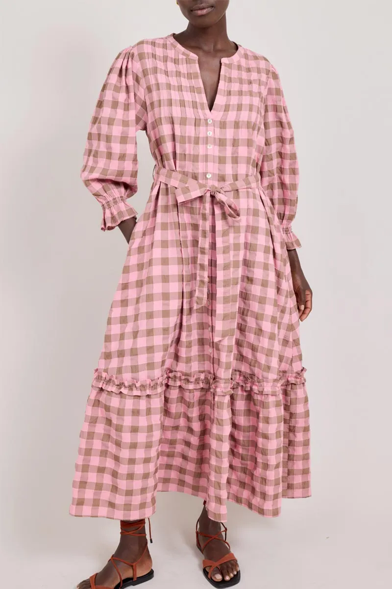 Alyessia Woven Gingham Dress