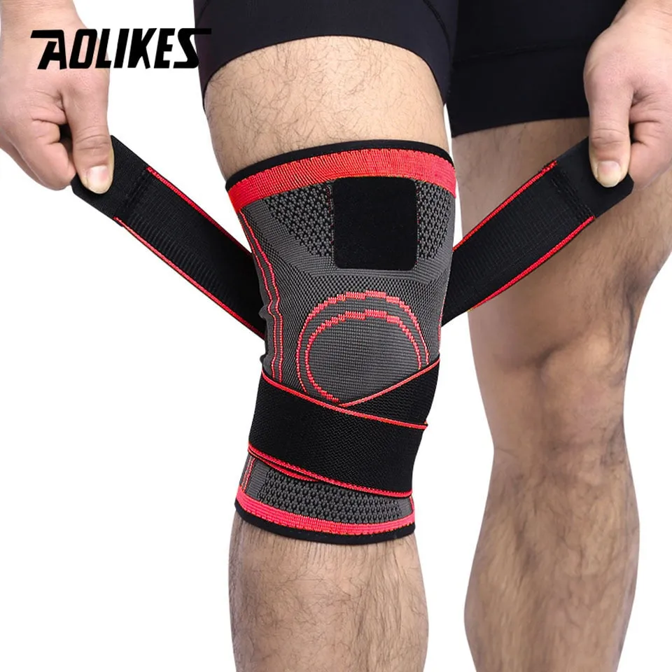 AOLIKES 1PCS 2019 Knee Support Professional Protective Sports Knee Pad Breathable Bandage Knee Brace Basketball Tennis Cycling