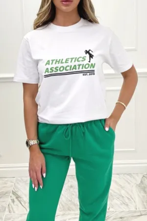 athletics association white premium tee