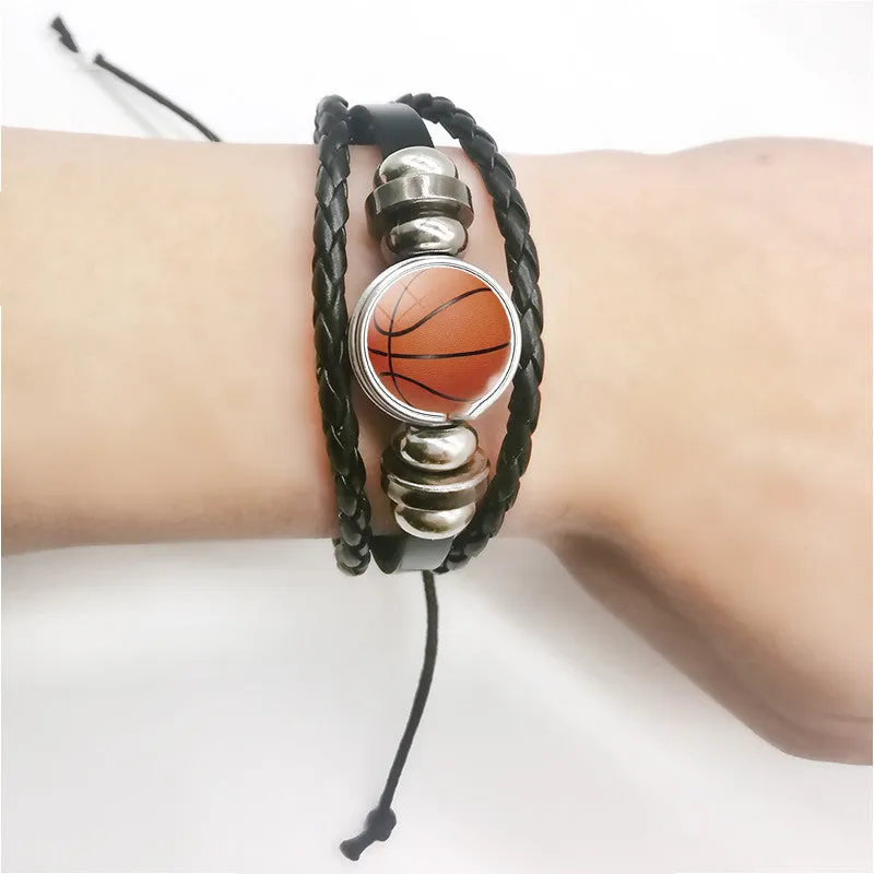 Basketball Concealed Buckle Braided Bracelet Volleyball Football Tennis Golf