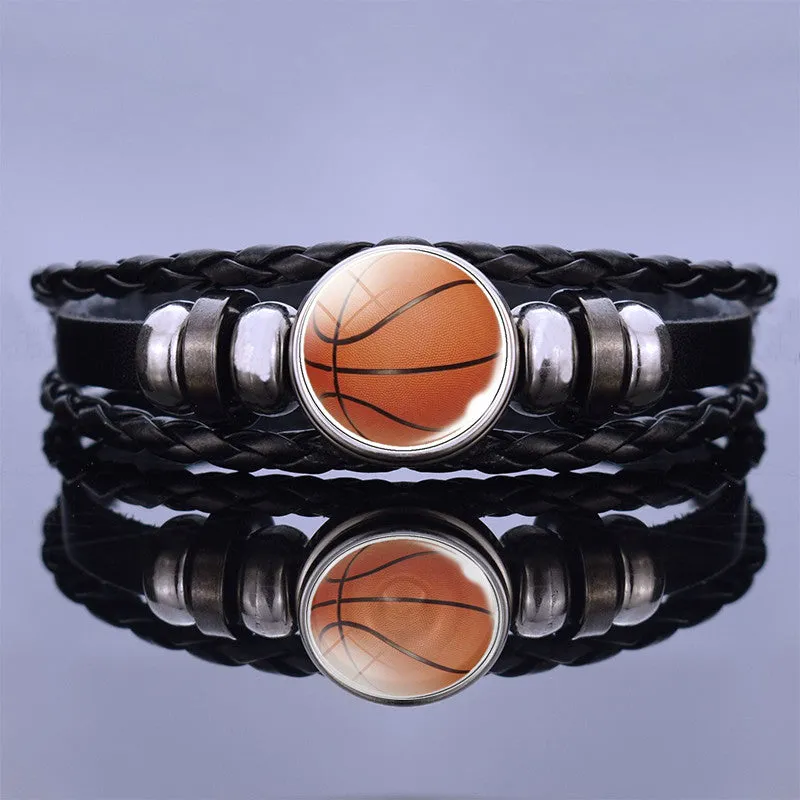 Basketball Concealed Buckle Braided Bracelet Volleyball Football Tennis Golf