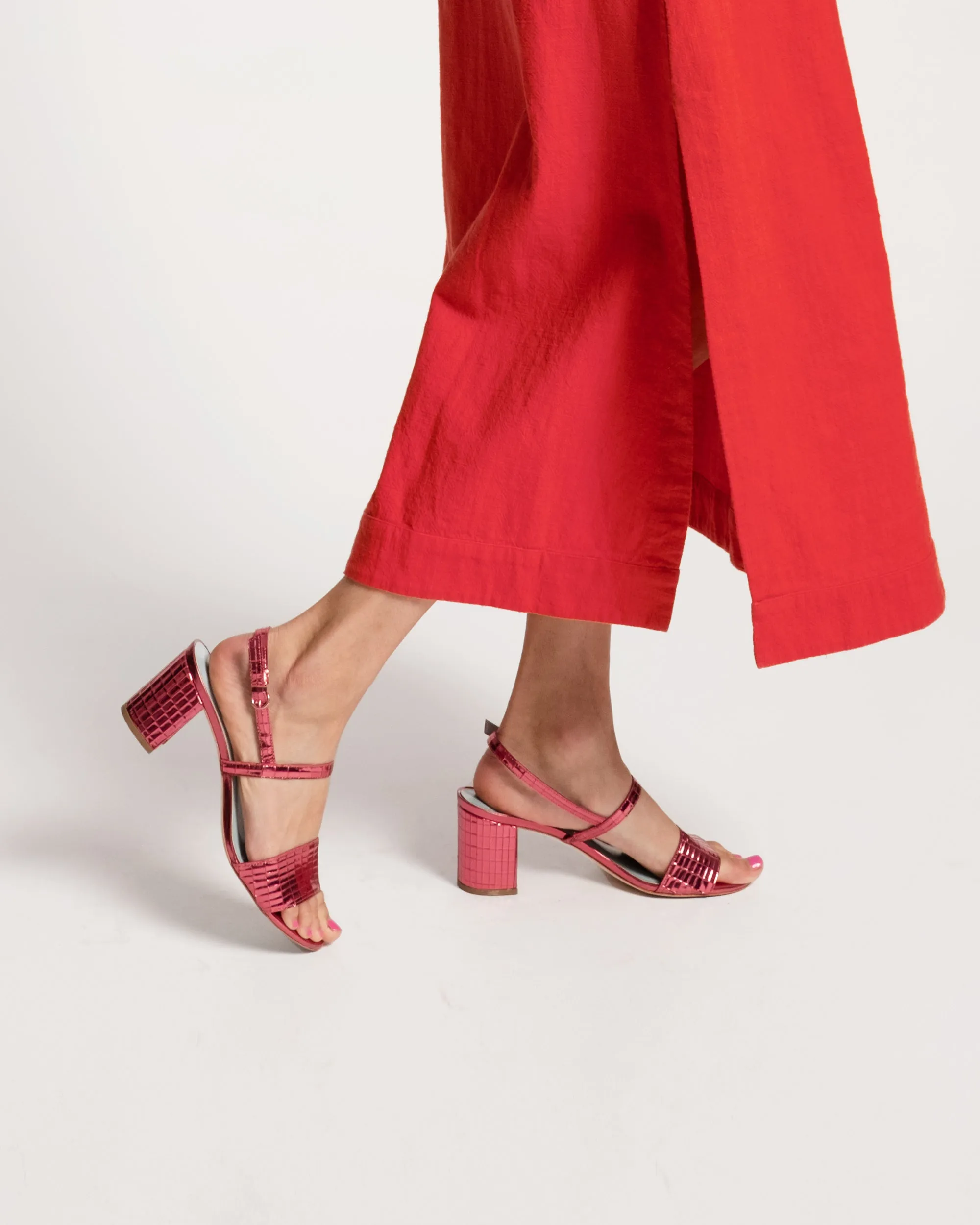 Bettina Sandal Disco Leather Rose