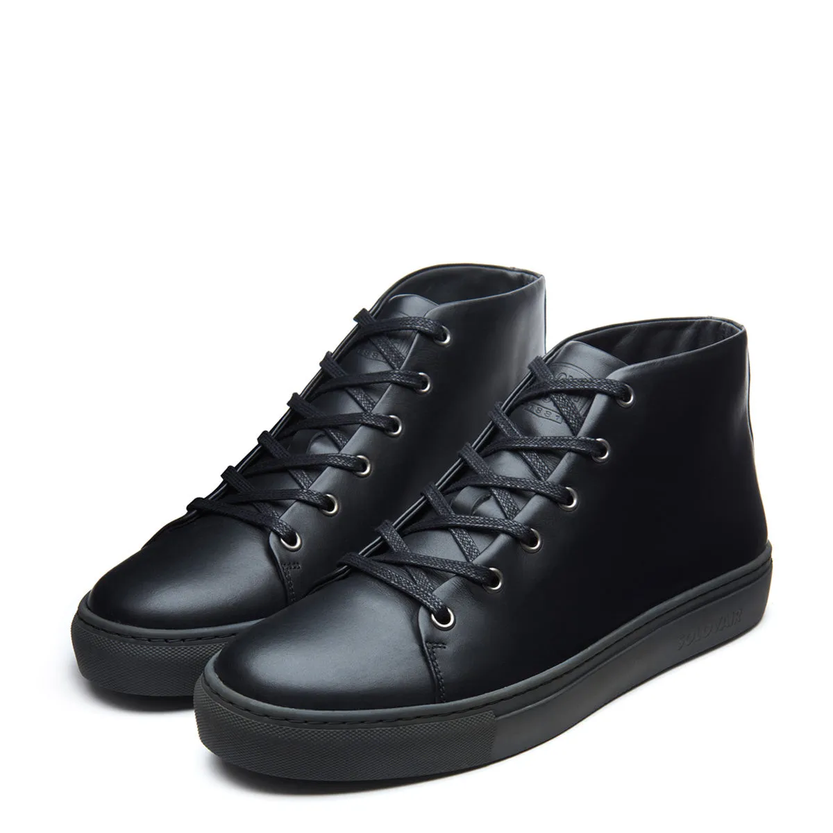 Black Calf High Top Sneaker