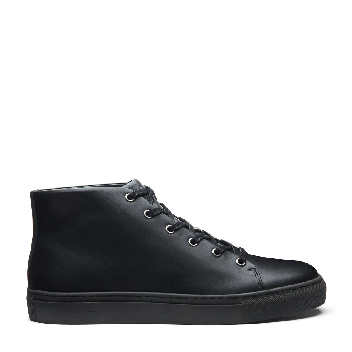 Black Calf High Top Sneaker