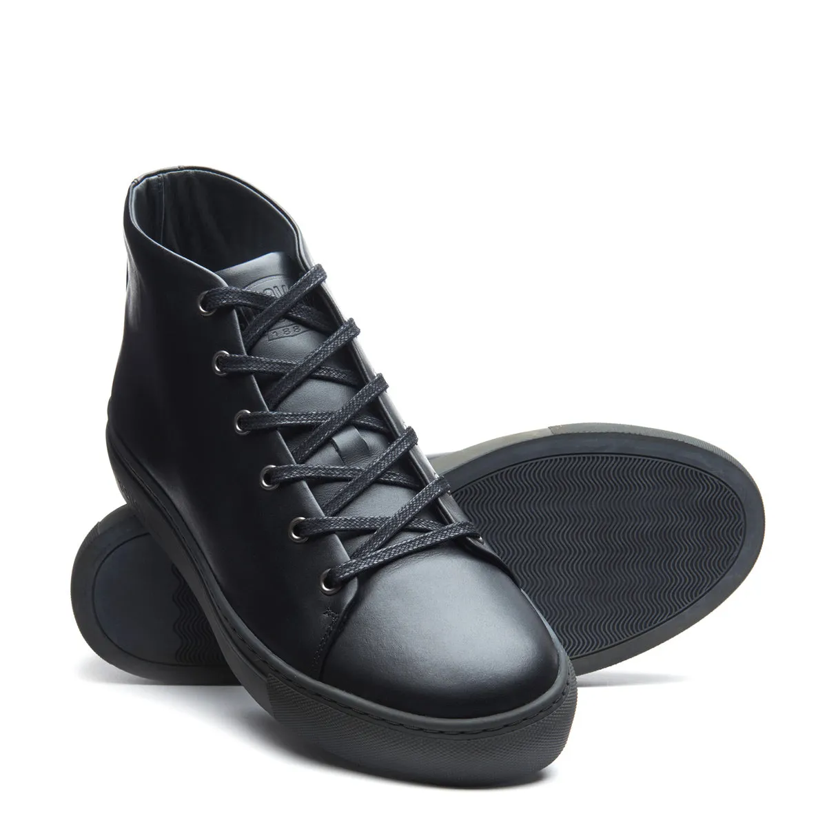 Black Calf High Top Sneaker