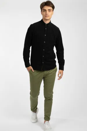 Black Corduroy Cotton Shirt