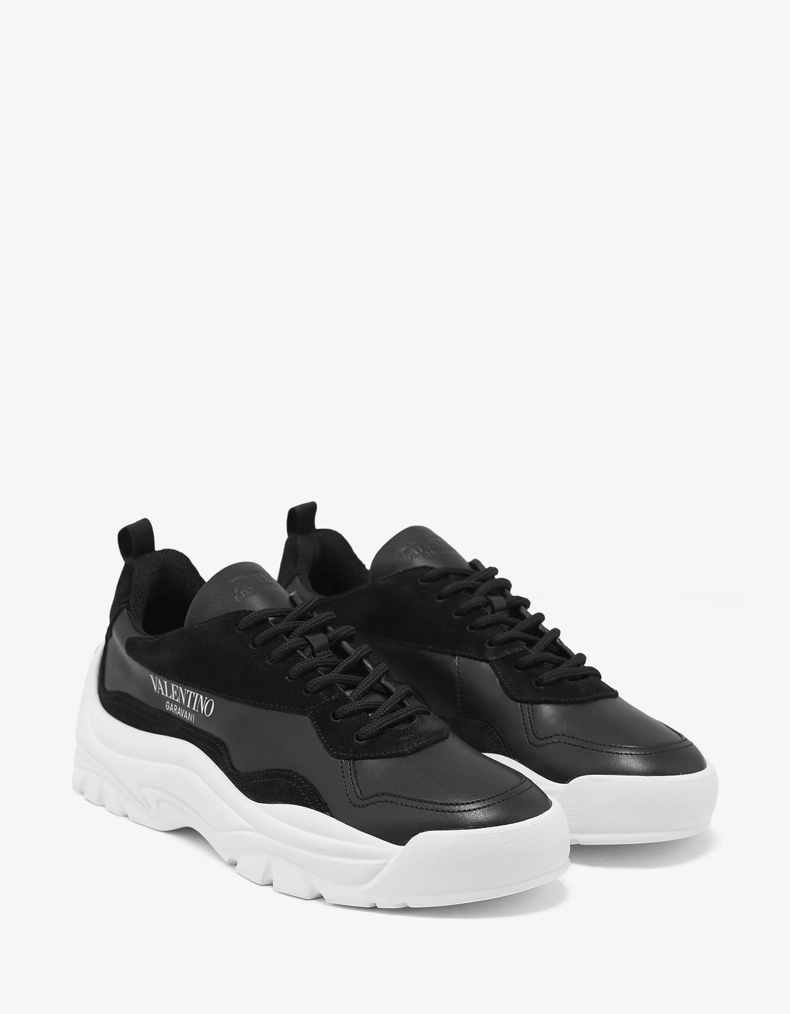 Black Gumboy Calf & Suede Leather Trainers -