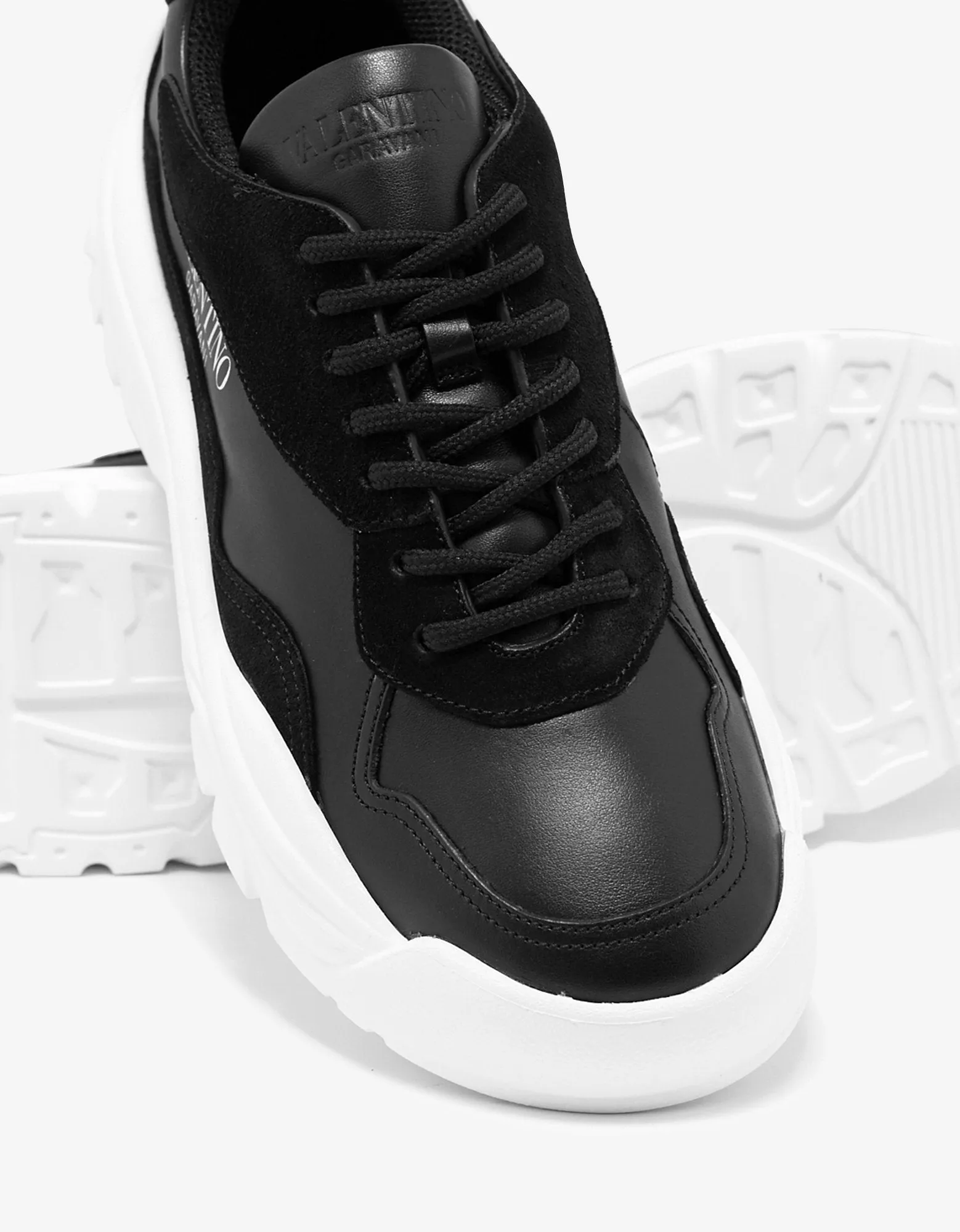 Black Gumboy Calf & Suede Leather Trainers -