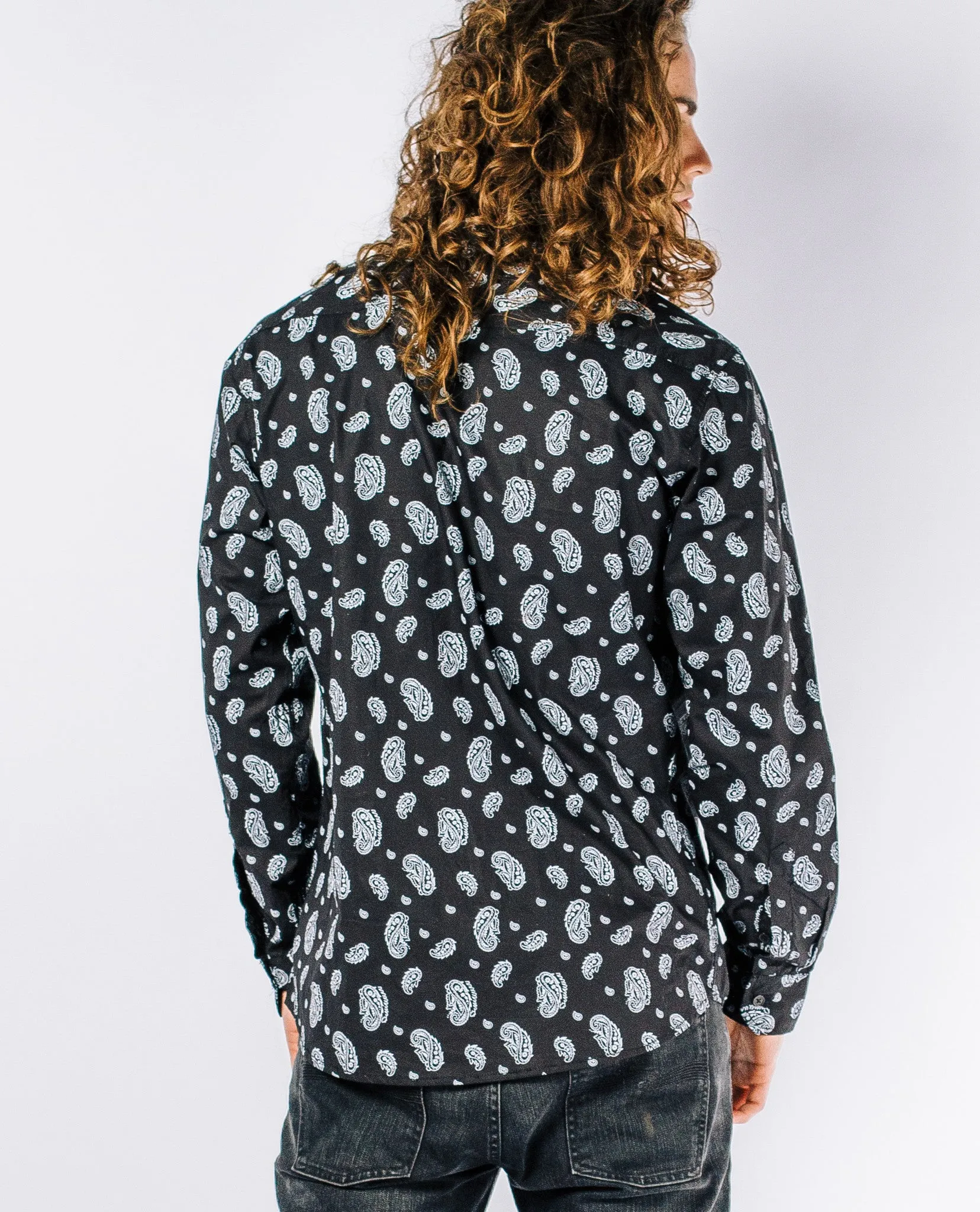 Black Paisley Buttonup