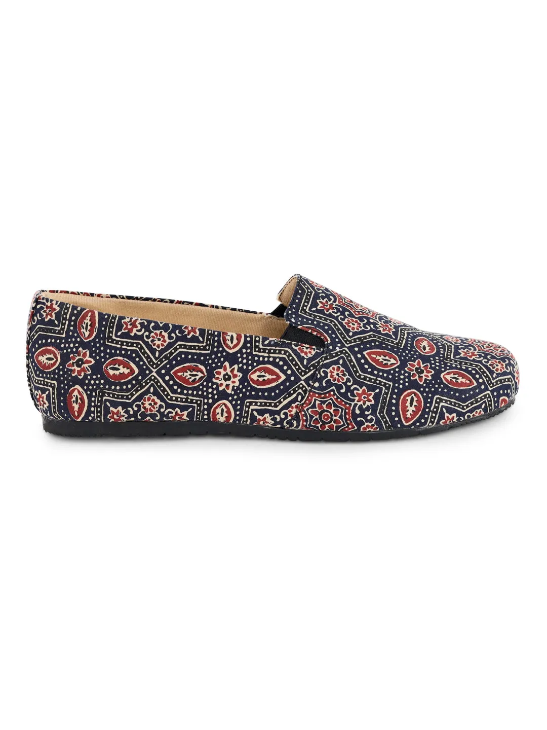 Blue Ajrakh Print Moccasins