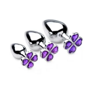 Booty Sparks Violet Flower Gem Anal Plug Set