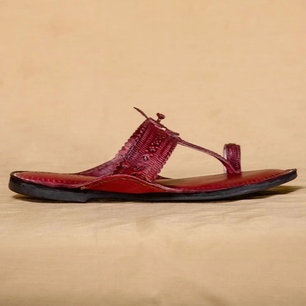 Bordeaux - Women Colorful Comfort: Classic Kolhapuri Leather Slippers