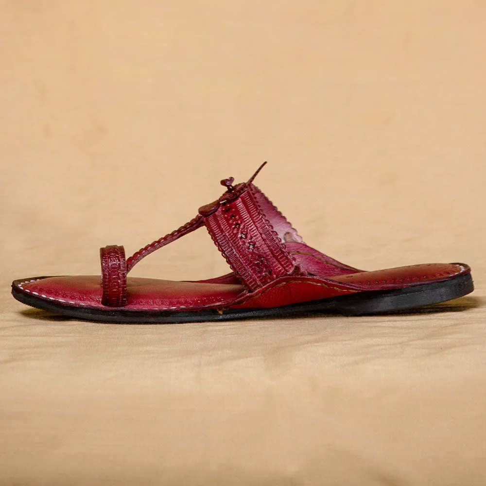 Bordeaux - Women Colorful Comfort: Classic Kolhapuri Leather Slippers