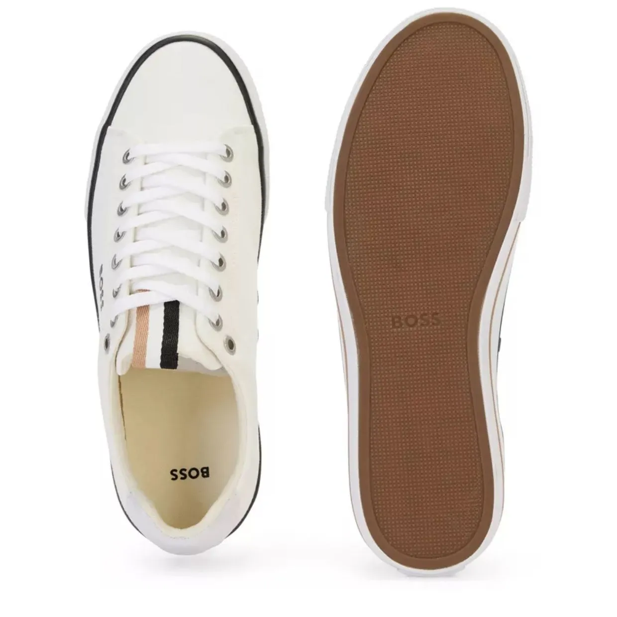 BOSS Aiden Canvas White Trainers