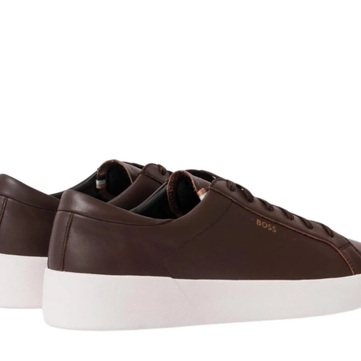 BOSS Contrast Logo Belwar Brown Trainers