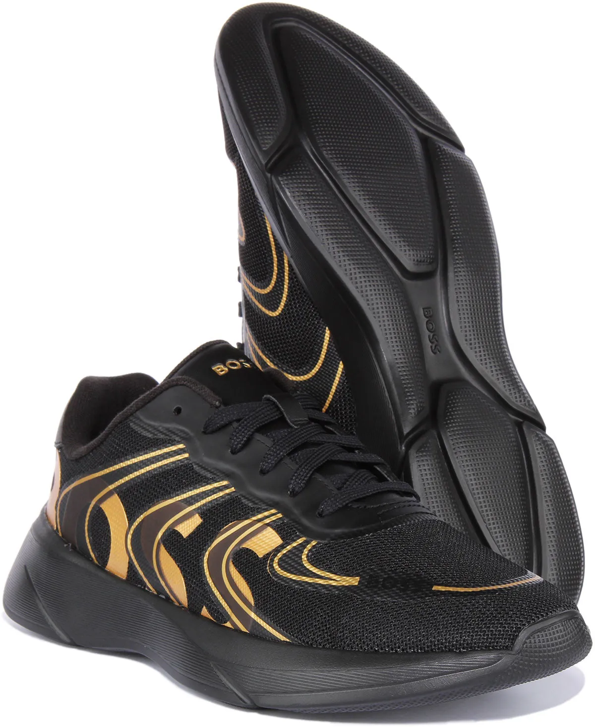 Boss Dean Runner Thlg In Black Gold For Men