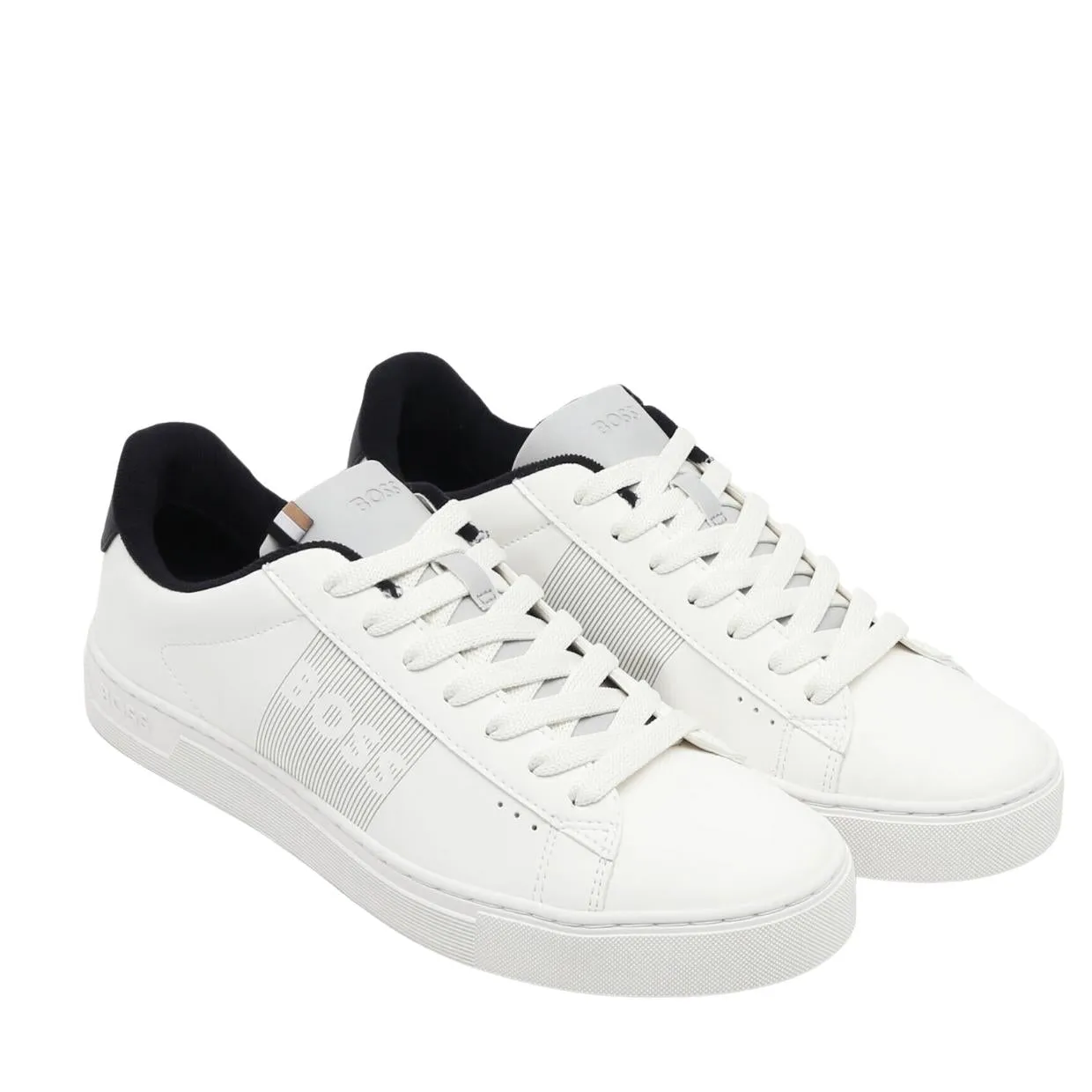 BOSS Rhys Side Panel Logo White Trainers