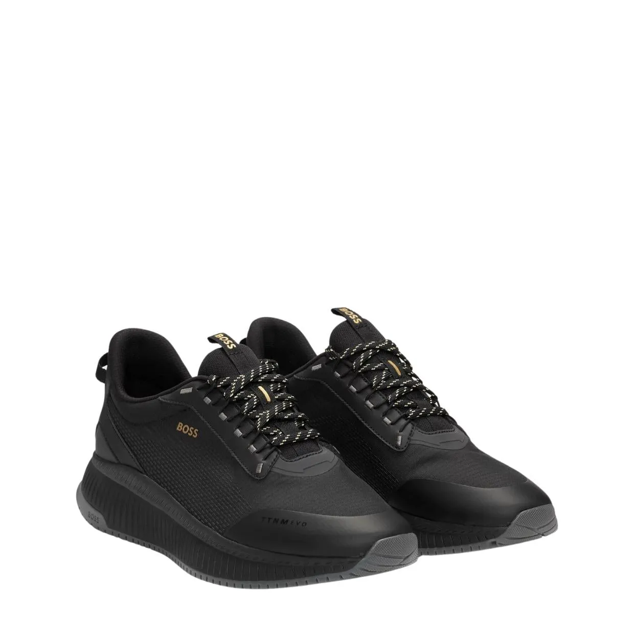 BOSS TTNM EVO Black Ribbed Sole Trainers