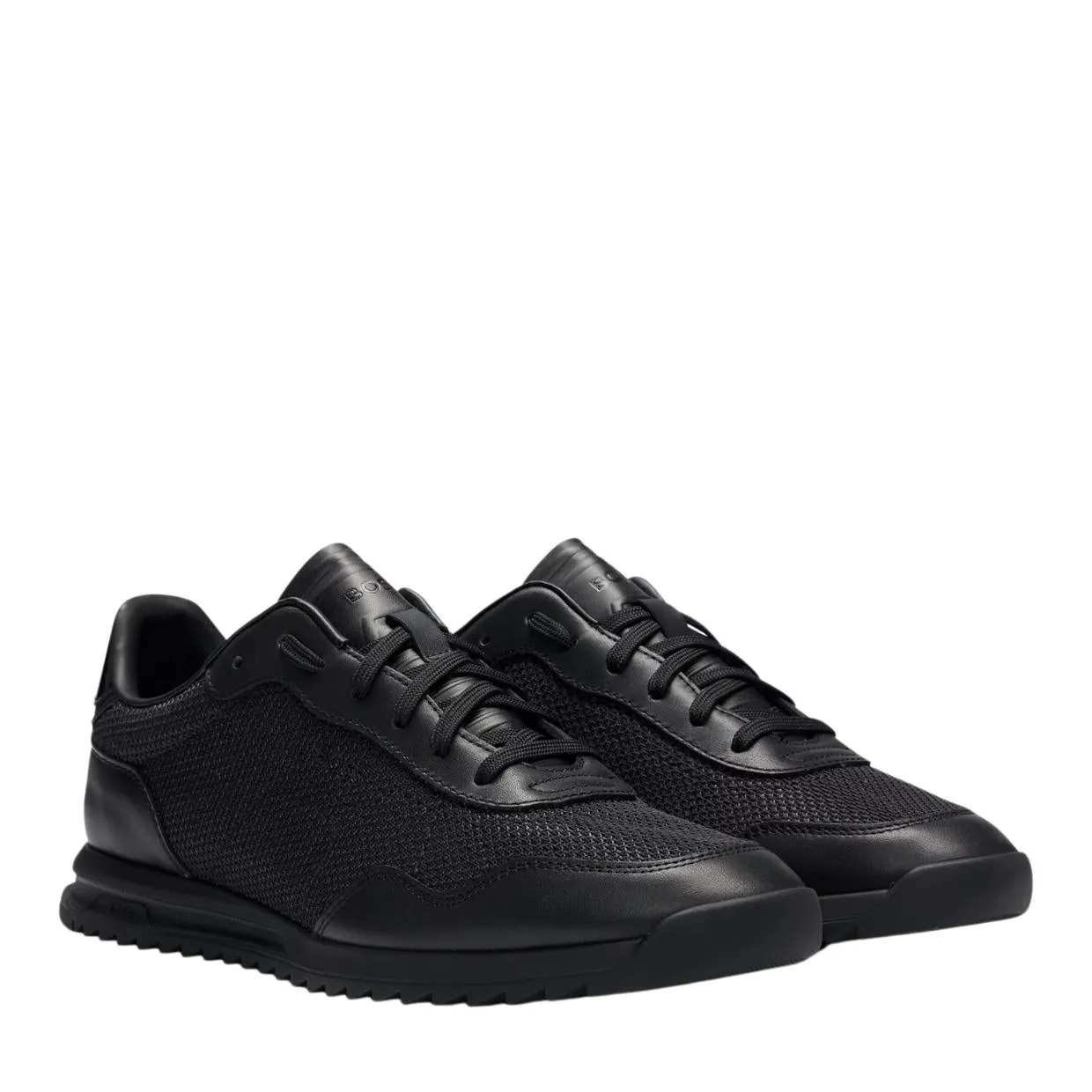 BOSS Zayn Textured Nylon Black Trainers