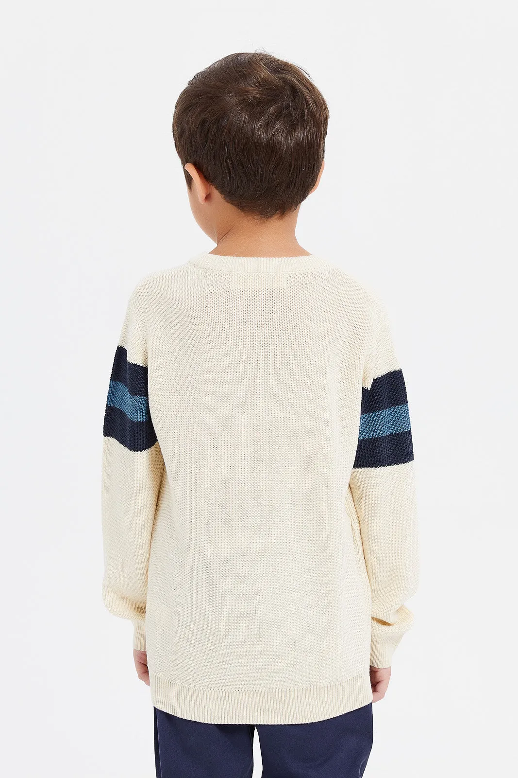 Boys Cream Knitted Jumper