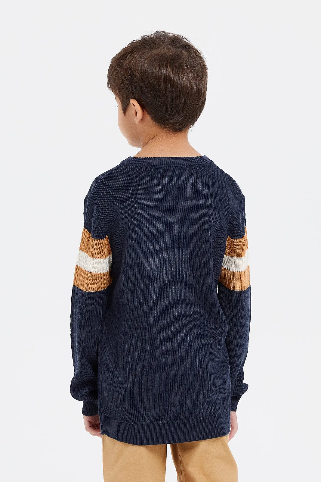 Boys Navy Knitted Jumper