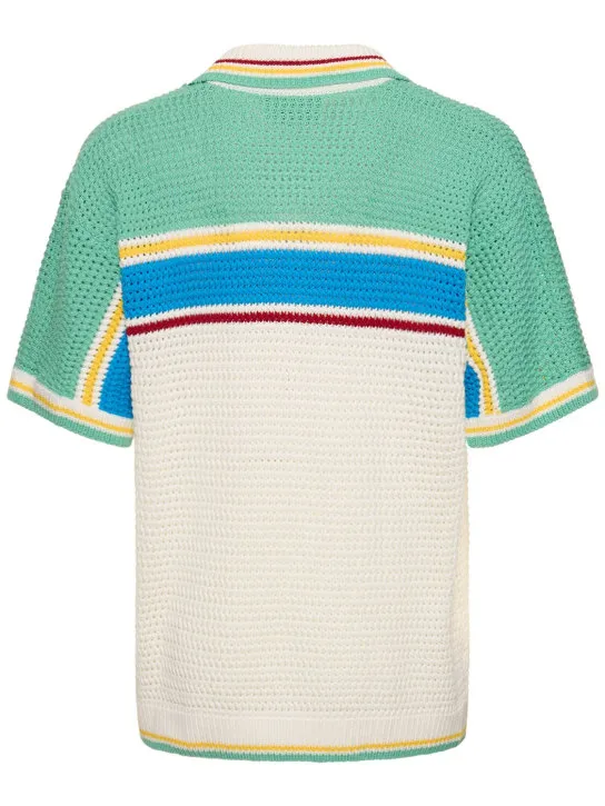 Casablanca   Crocheted cotton tennis shirt 