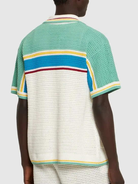 Casablanca   Crocheted cotton tennis shirt 