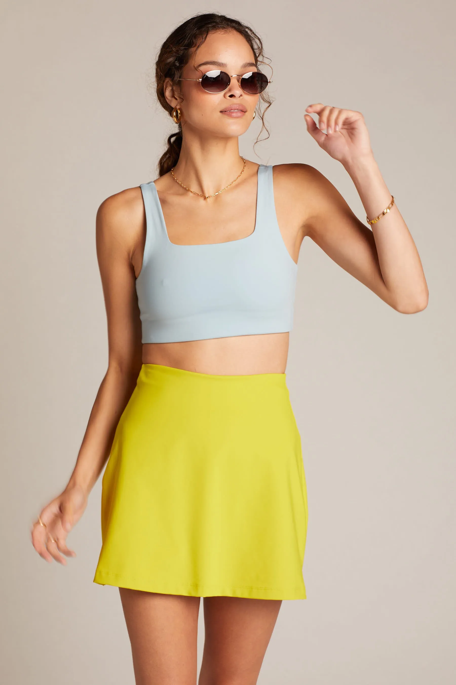 Chartreuse High Rise Skort