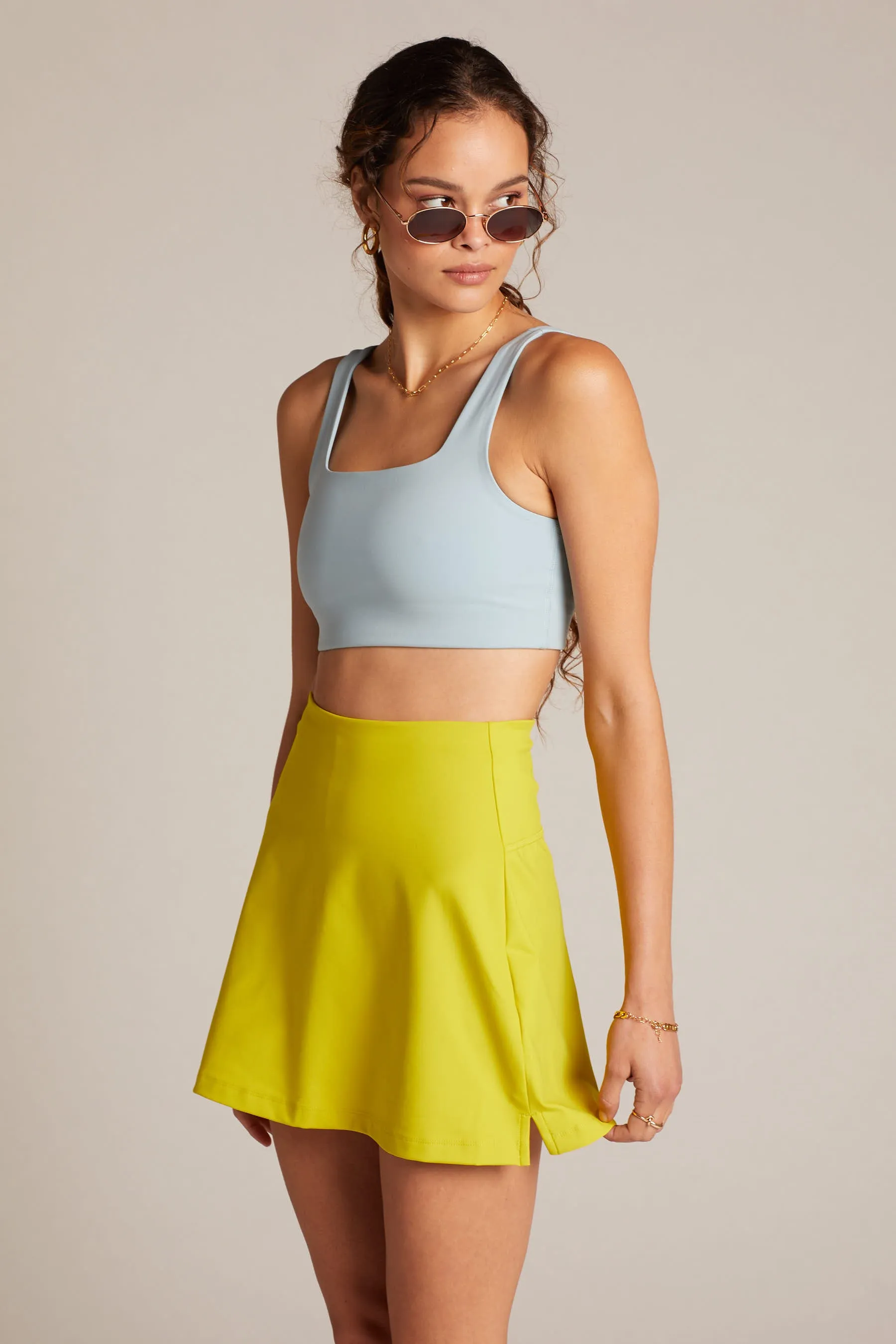 Chartreuse High Rise Skort