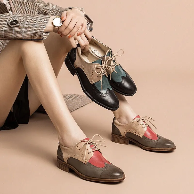 Chic Vintage Platform Lace-up Oxford Casual Shoes