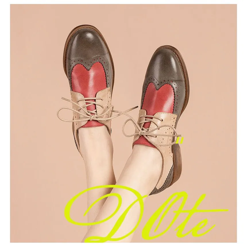 Chic Vintage Platform Lace-up Oxford Casual Shoes